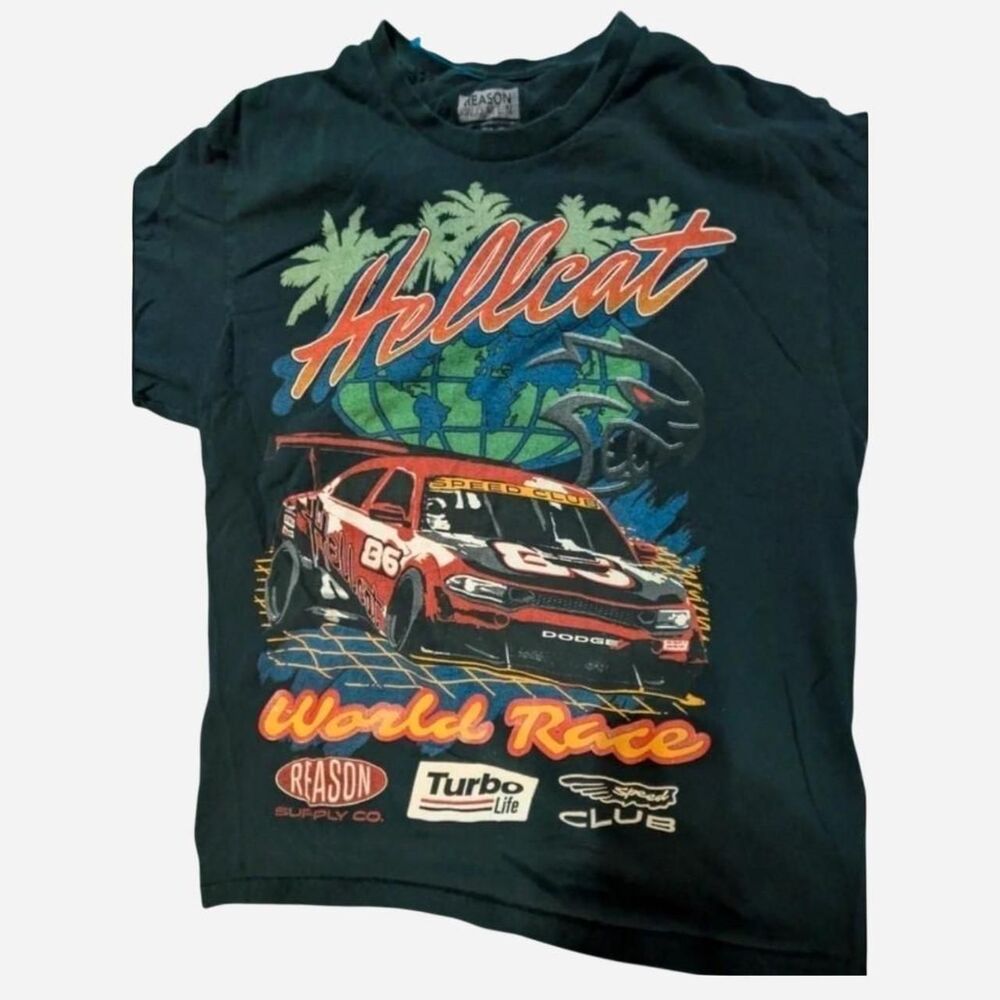 Men's Reason Clothing "World Race" Speed Club Graphic Streetwear T-Shirt Large